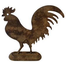 Rooster on Base Iron Statue