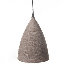 Natural Rope & Metal Cone Pendant Light