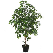 124cm Potted Faux Wood Trunk Ficus Tree
