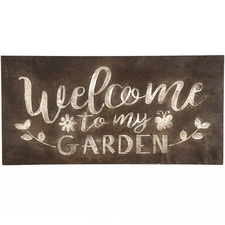 Vintage Welcome To My Garden Metal Wall Sign