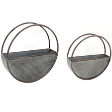 2 Piece Nesting Floating Elemental Wall Planter Set
