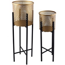 2 Piece Nested Luxe Stilted Beehive Planter Set