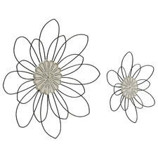 2 Piece Moulded Centre Flower Wall Accent