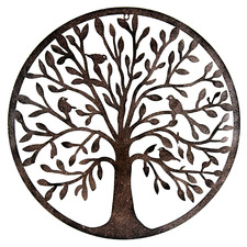 Laser Cut Tree Of Life With Birds Metal Wall Decor
