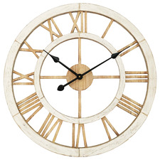 60cm Whitewash Hamptons Wall Clock