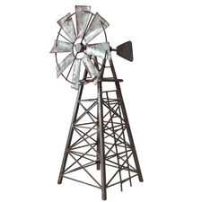 Galvanised Windmill Metal Ornament