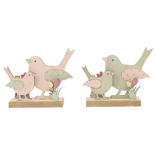 2 Piece Glam Bird Family Statue Set
