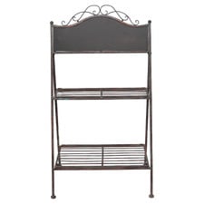 2 Tier Garden Iron Plant Stand with Chalkboard