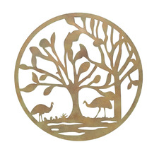 Emu Family Laser Cut Metal Wall Decor