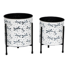 2 Piece Dragonfly Planter Set