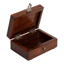 Embossed Floral Mango Wood Trinket Box
