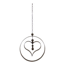 Serenity Circle with Heart Hanging Ornament