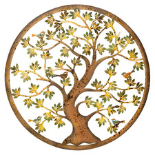 Tree of Life with Birds Metal Wall Accent