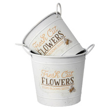 2 Piece Fresh Cut Flowers Bucket Planter Set