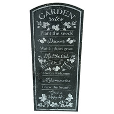 Garden Rules Arch Wall Plaque