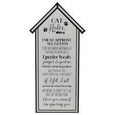 Cat Rules Iron Wall Plaque