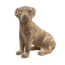 Sitting Dog Aged Cast-Iron Figurine