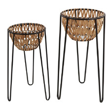 2 Piece Diadema Planter on Stand Set