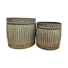 2 Piece Draken Vintage Look Garden Planter Set