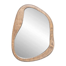 Grace Asymmetrical Rubberwood Wall Mirror
