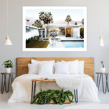 Californian Pool House Framed Printed Wall Art