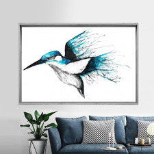 Kingfisher Flourish Framed Print