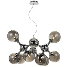 Chrome Cosmo 9 Light Glass Pendant