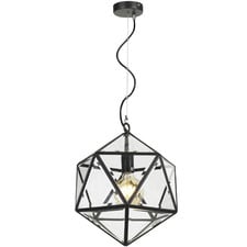 Prizma Black Iron & Glass Pendant Light