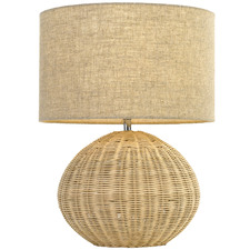 Miel Rattan & Linen Table Lamp