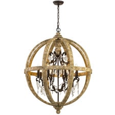 Gavia 8 Light Birch Wood Chandelier