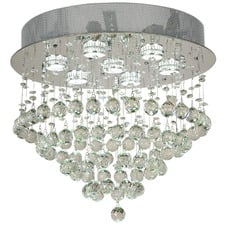 Edith Flush Mount Crystal 7 Light Chandelier