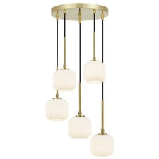 Elara Frosted Glass 5 Light Pendant
