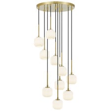 Elara Frosted Glass 10 Light Pendant