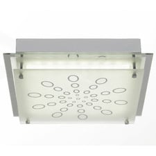 Fletcher 33cm Square Metal & Glass Oyster Light