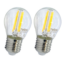 Retro E27 Round 4W Dimmable LED Filament Bulbs (Set of 2)
