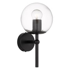 Breyer Black Metal & Glass Wall Light