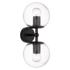 Breyer Iron & Glass 2-Light Wall Light