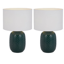 45cm Jolene Ceramic & Fabric Table Lamps (Set of 2)