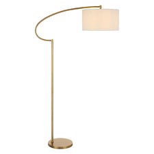 Portis Gold Arched Iron & Linen Floor Lamp