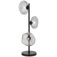 Amelie Smoked Glass 3 Light Table Lamp
