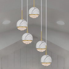 Hikaru Marble-look 5 Light Pendant
