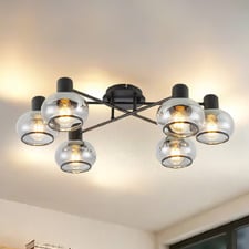 Callahan Iron 6 Light Semi Flush Ceiling Light