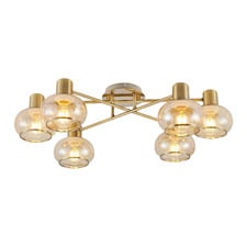 Callahan Iron 6 Light Semi Flush Ceiling Light