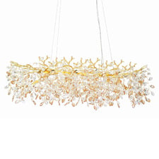 Roshan 10 Light Rectangular Crystal Pendant
