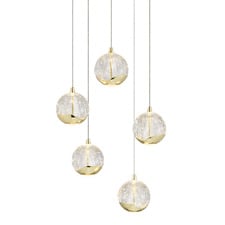 Elettra Gold Stainless steel 5 Light LED Pendant