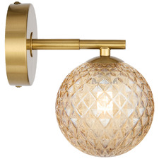 Calista Iron & Amber Diamond Glass Wall Sconce