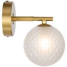 Calista Iron & Frosted Diamond Glass Wall Sconce