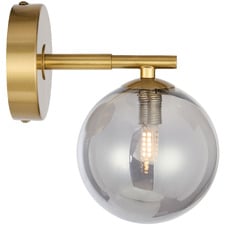 Calista Iron & Smoked Glass Wall Sconce