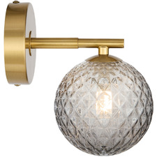 Calista Iron & Smoked Diamond Glass Wall Sconce