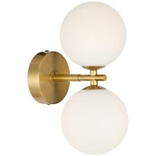 Calista Iron & Frosted Glass 2 Light Wall Sconce